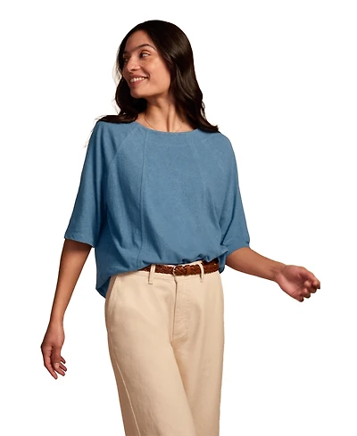 Celtic & Co. Women's and Linen Blend Short Sleeve Swing Top