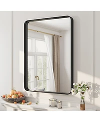 Apmir 22" x 30" High-Strength Tempered Glass and Aluminum Alloy Framed Wall Decor Bathroom Vanity Mirror