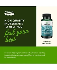 Swanson Propionyl L-Carnitine with Glycine Heart Health and Energy Support, Muscle Strength and Endurance, 60 Veggie Capsules