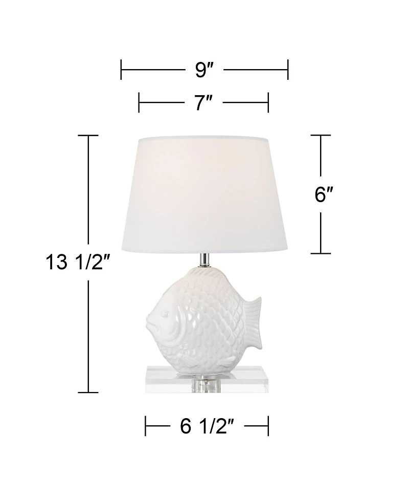 360 Lighting Finely 13 1/2"H Tropical Fish Ceramic Lamp Set of 2