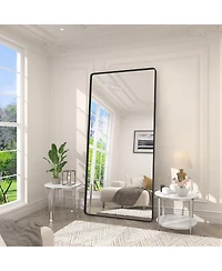Apmir 72" x 32" High-Strength Tempered Glass and Aluminum Alloy Framed Wall Decor Bathroom Vanity Mirror