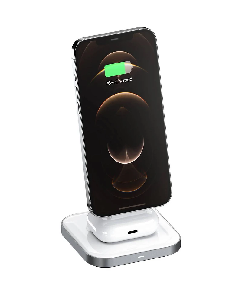 Satechi Aluminum 2-In-1 Magnetic Wireless Charging Stand for iPhone 12/13 and AirPods Pro