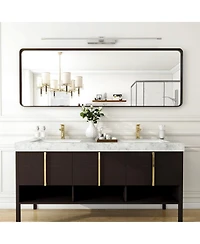 Apmir 65" x 22" High-Strength Tempered Glass and Aluminum Alloy Framed Wall Decor Bathroom Vanity Mirror