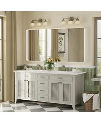 Apmir 60" x 30" High-Strength Tempered Glass and Aluminum Alloy Framed Wall Decor Bathroom Vanity Mirror