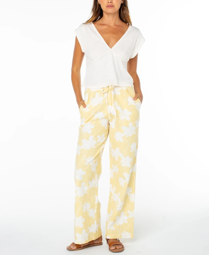 Roxy Women's Mavericks Pinstripe Relaxed-Fit Trouser Pants