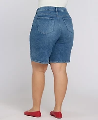 Nydj Plus Lilly Mid-Rise Shorts with Lift Tuck Technology