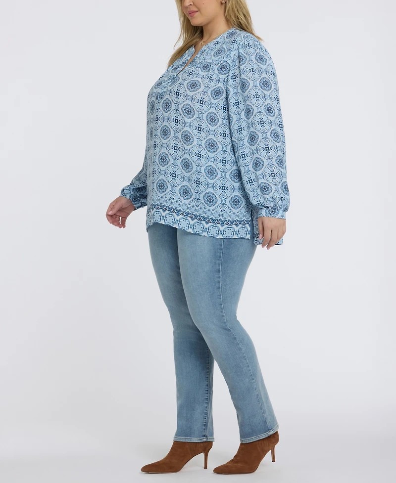 Nydj Plus Trinity Split Neck Top