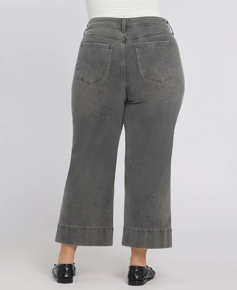 Nydj Plus Teresa Wide-Leg Ankle Jeans with Lift Tuck Technology