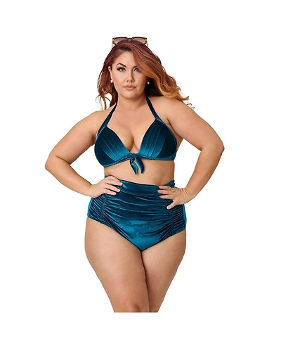 Unique Vintage Plus Monroe High Waist Bikini Bottom