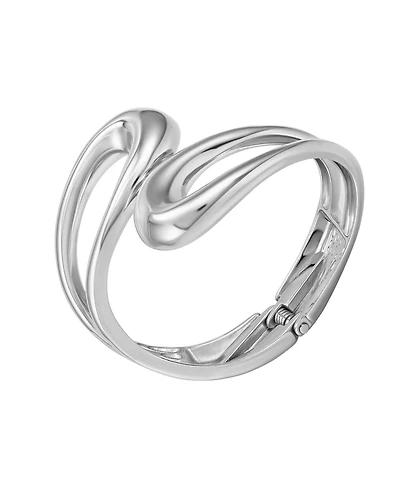 Guess Silver-Tone Hinge Bangle Bracelet