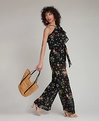 Avec Les Filles Women's Printed Halter Neck Jumpsuit