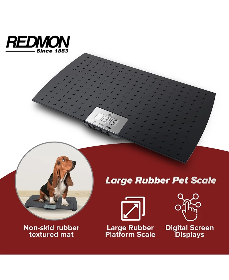 Redmon Pet Partners Large Non-Skid Rubber Precision Digital Pet Weight Scale