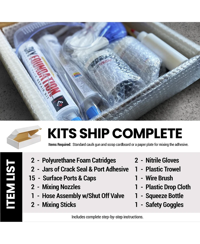 RadonSeal Concrete Foundation Crack Diy Repair Kit for Basement Wall Cracks