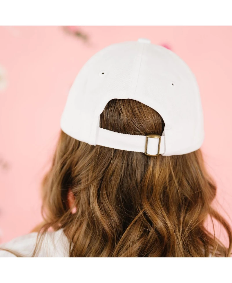 Sweet Wink Girls Sky Blue Floral Bow Patch Baseball Hat