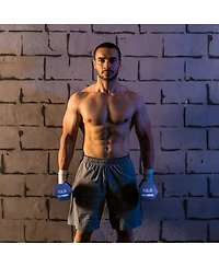 HolaHatha 5, 10, and 15 Pound Neoprene Dumbbell Free Hand Weight Set with Rack