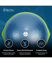 Bosu Home Gym Equipment the Original Balance Trainer Enhance Workout, Strength, Balance, and Flexibility with 26 Inches Diameter, Blue and Green