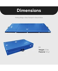 BalanceFrom 4' x 6' x 2" All Purpose Folding Fitness Gymnastics Gym Mat, Blue