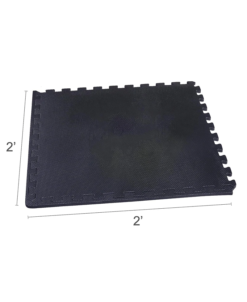 Everyday Essentials BalanceFrom Fitness 72 Sq Ft Interlocking Eva Foam Exercise Mat Tiles, Black