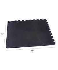 Everyday Essentials BalanceFrom Fitness 72 Sq Ft Interlocking Eva Foam Exercise Mat Tiles, Black