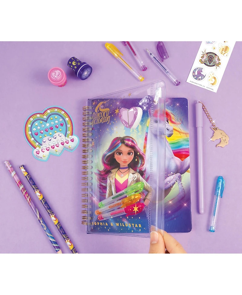 Make It Real Unicorn Academy: Enchanted Unicorn Stationery Set