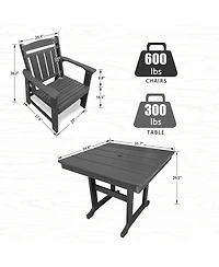 Mega Casa Piece Modern Hdpe Weather Resistant Patio Dining Set, Poly Lum