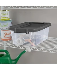 Sterilite 16 Qt Clear Plastic Stacking Storage Containers with Gray Lid (6 Pack)