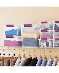 Sterilite 27 Qt ClearView Latch Storage Stackable Bin with Latching Lid, 6 Pack