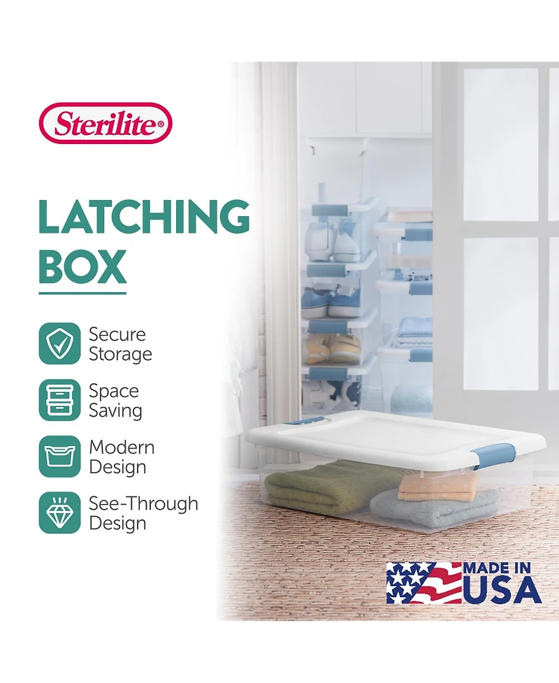 Sterilite 32-Quart Clear Stackable Latching Storage Box Container (24 Pack)