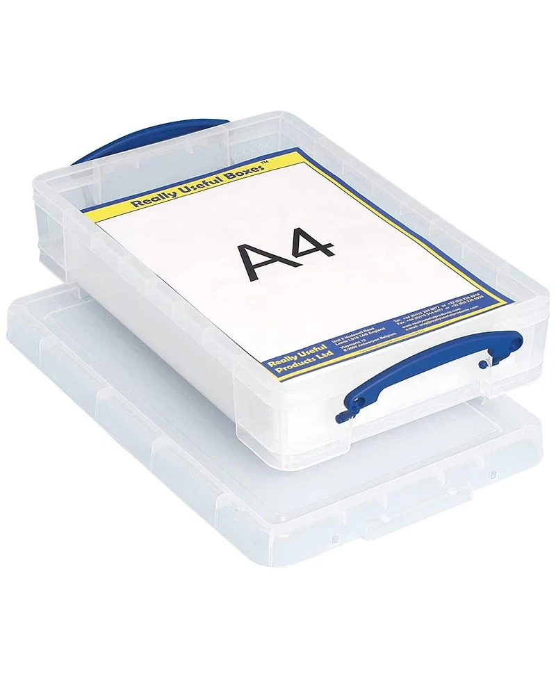 Really Useful Box 4L Storage Container with Lid and Clip Lock Handles, (3 Pack)