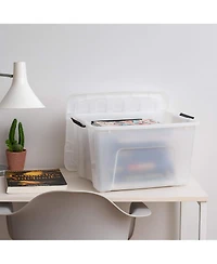 Iris Pack 40qt Plastic Storage Bin with Lid and Secure Latching Buckles