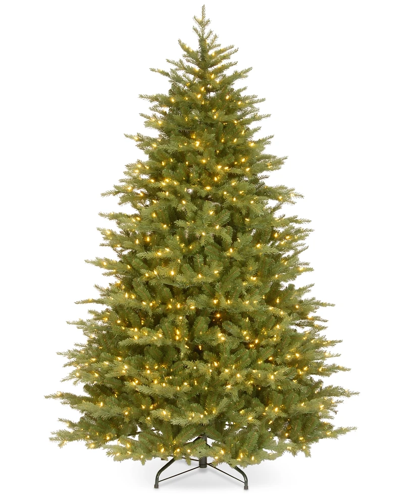 National Tree Company 7.5' "Feel Real" Nordic Spruce Medium Hinged Christmas Tree with 900 Clear Lights