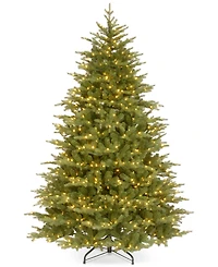 National Tree Company 7.5' "Feel Real" Nordic Spruce Medium Hinged Christmas Tree with 900 Clear Lights