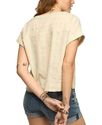 Lucky Brand Women's Novelty Popover Short-Sleeve Shirt
