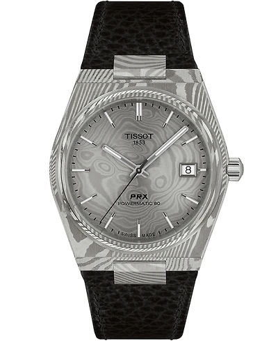 Tissot Unisex Black Leather Bracelet Watch, 38mm