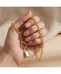 14K Gold Plated Locket Charm Necklace