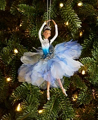 Holiday Lane Ballet Dancing African American Ballerina in Blue Ornament, Exclusively at Macy's