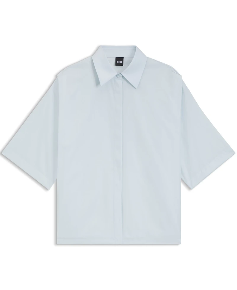 Boss by Hugo Boss Women's Cotton Poplin Relaxed-Fit Blouse