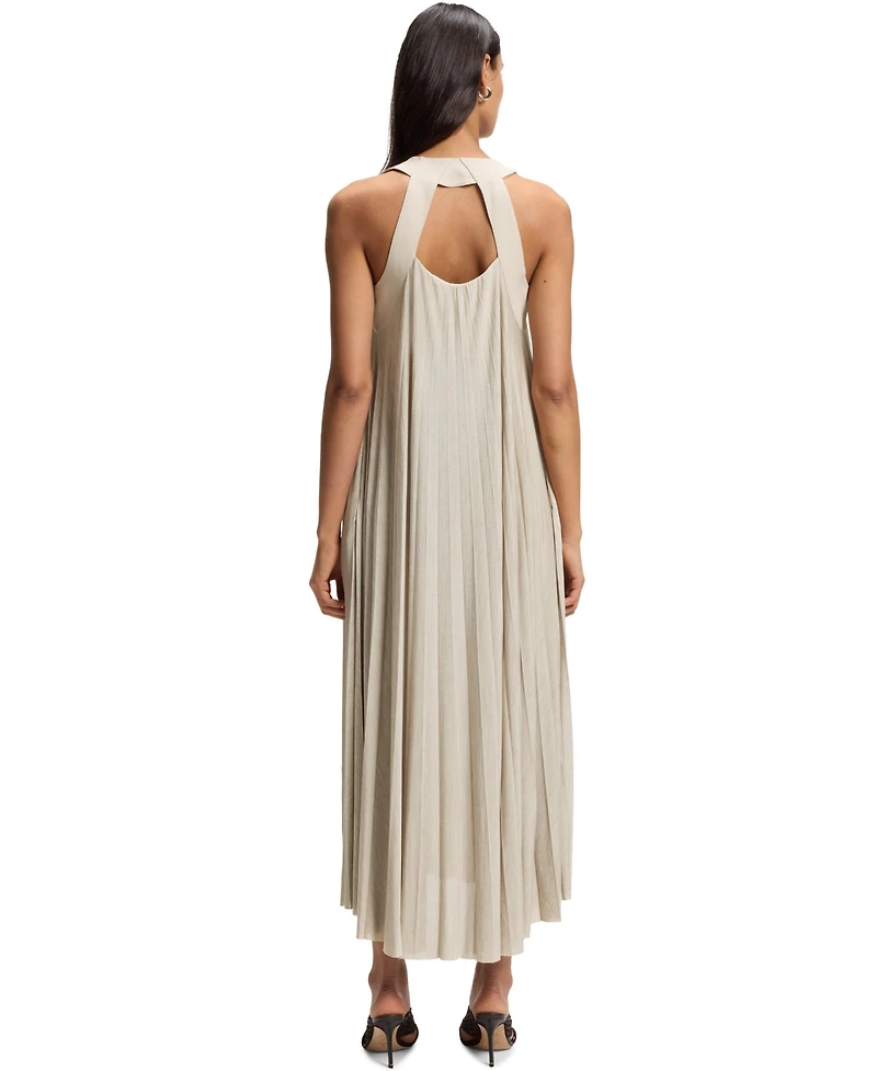 Boss by Hugo Boss Women's Plisse Pleated Halter Neck Dress