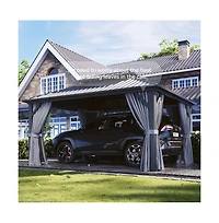 Hardtop Gazebo with Double Roof, Aluminum Frame and Steel Roof