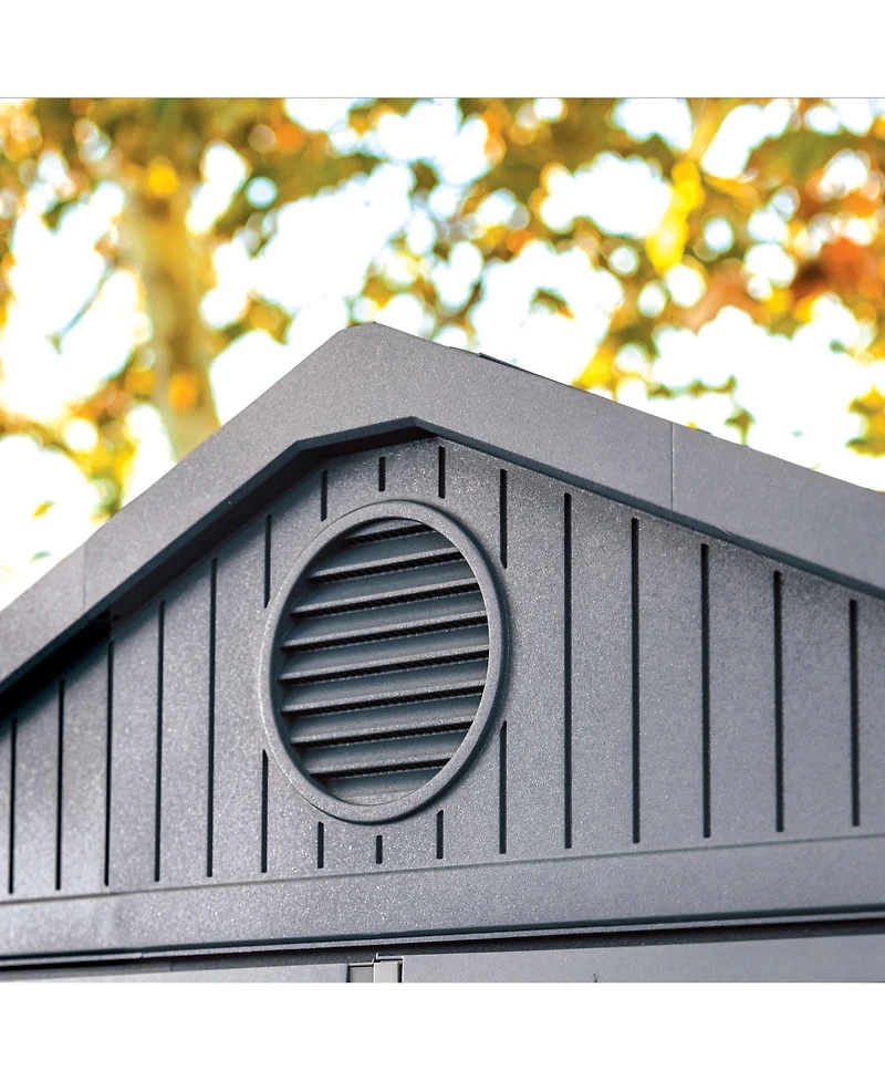 Keter Darwin 6 Foot x 8 Foot Outdoor Garden Tool Storage Shed w/Window, Graphite