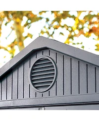 Keter Darwin 6 Foot x 8 Foot Outdoor Garden Tool Storage Shed w/Window, Graphite