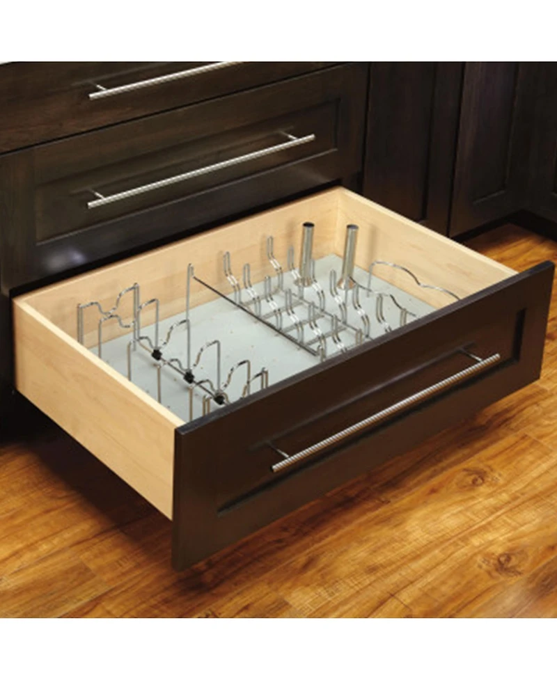 Rev-a-Shelf Kitchen Drawer Lid Organizer for Drawer Pegboards, Chrome, 5DLD-1-cr