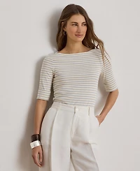 Lauren Ralph Striped Boatneck Top