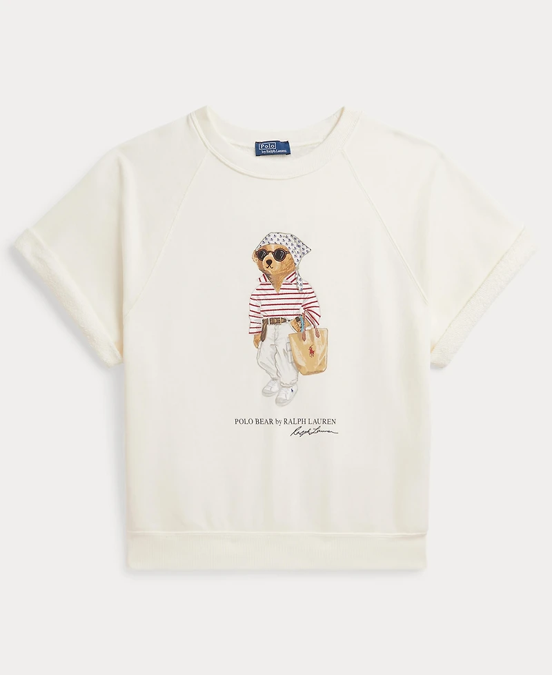 Polo Ralph Lauren Women's Island Fleece Bear Short-Sleeve Crewneck Sweatshirt