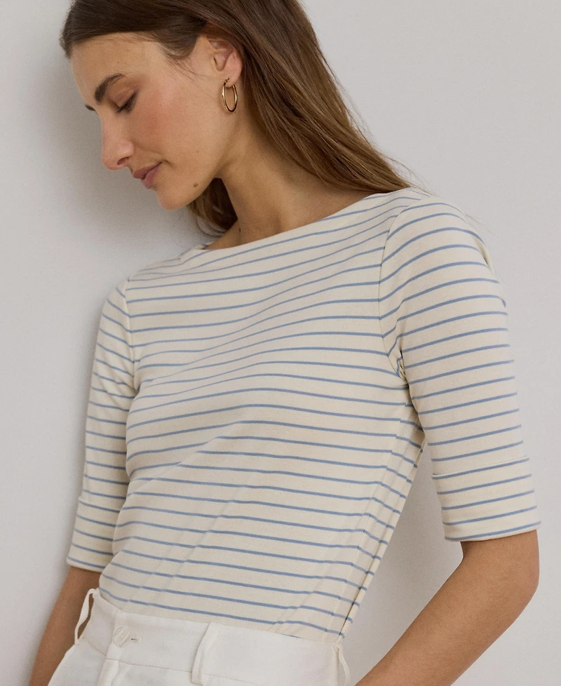 Lauren Ralph Striped Boatneck Top