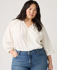 Levi's Plus Relaxed-Fit Button-Front Top