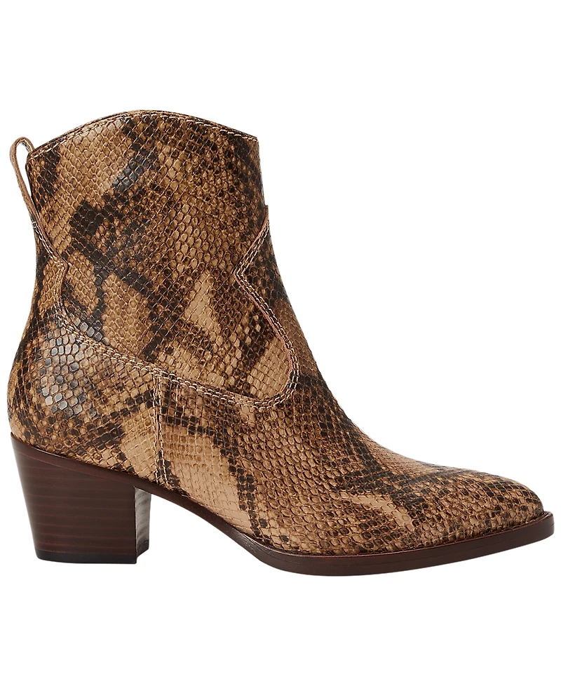 Lauren Ralph Women's Harpher Burnished Leather Booties