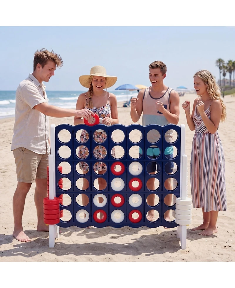 Costway Jumbo 4-to-Score 4 in A Row Board Game Set Outdoor Indoor Kids Adults Family Fun