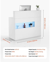 Gouun Led Reception Desk with Drawers and Power Outlets
