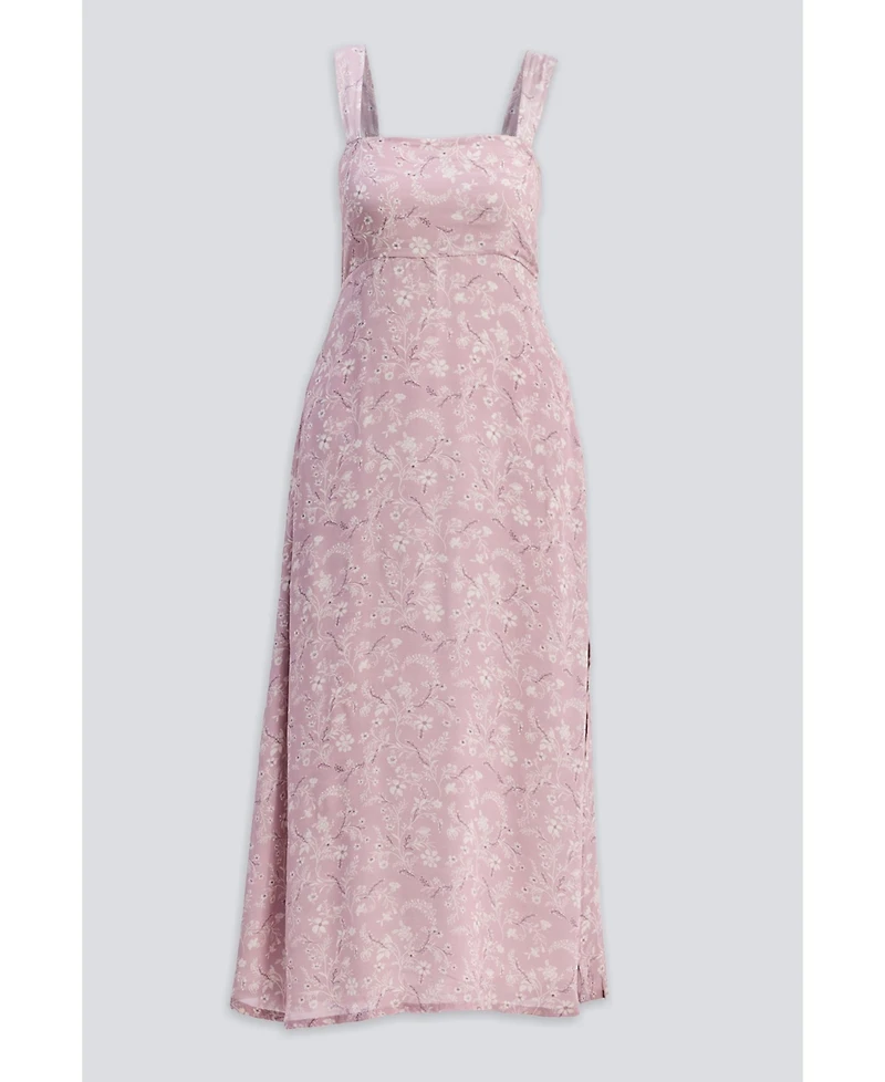 Reistor Women's Perfect Floral Maxi with Tapered Straps Pink